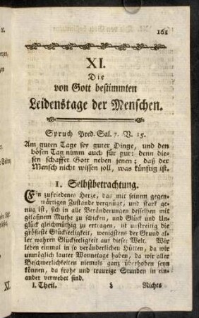 161-176, XI. Die von Gott bestimmten Leidenstage der Menschen.