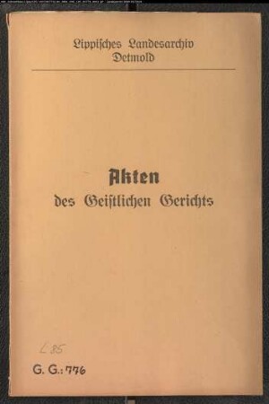 Maria Huneke in Diestelbruch gegen Johann Cordt Bracht, Sohn von Cordt Bracht in Diestelbruch, wegen einer Eheklage