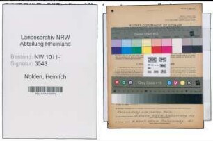 Entnazifizierung Heinrich Nolden , geb. 20.11.1882 ()