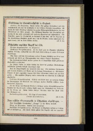 Mißglückter englischer Angriff bei Lille.