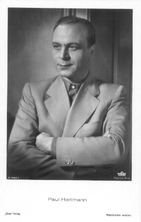 Porträt Paul Hartmann. Fotografie (Weltpostkarte). Um 1940