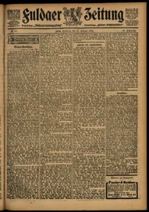 Dritte Ausgabe vom Samstag, den 27. Februar 1904.
