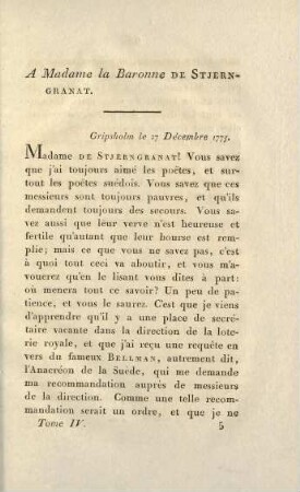 65-66, A Madame la Baronne de Stjerngranat