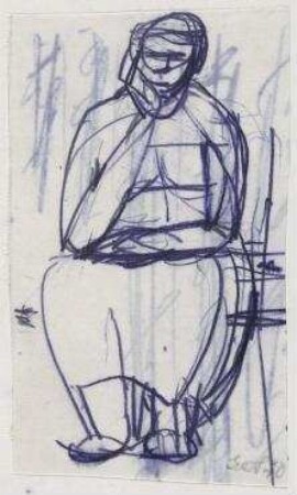 Sitzende Frau