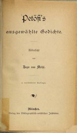 Petöfi's ausgewählte Gedichte