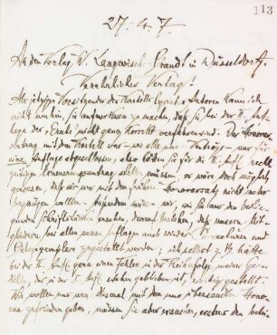 Brief an Wilhelm Langewiesche-Brandt