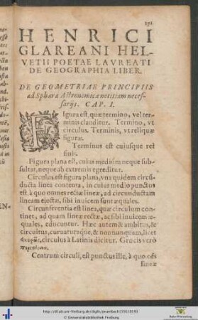 Henrici Glareani De Geographia Liber