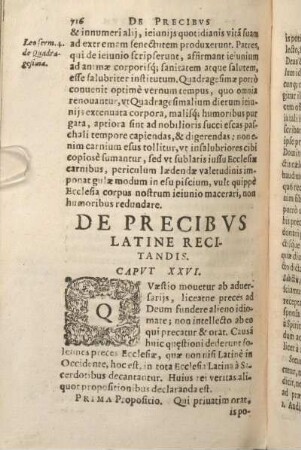 De Precibvs Latine Recitandis. Capvt XXVI.