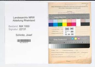 Entnazifizierung Josef Schmitz, geb. 27.09.1908 (Weichenwaerter)