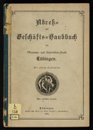 Amtliches Adreßbuch von Stadt und Bezirk Tübingen