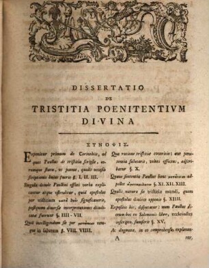 Dissertatio De Tristitia Poenitentivm Divina : II Corinth. VII. 9. 10.
