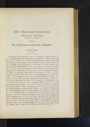Medicinische Abtheilung.
