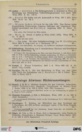 Kataloge Altwiener Büchersammlungen (Nr. 183-256)