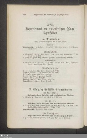 XVII. Departement der auswärtigen Angelegenheiten