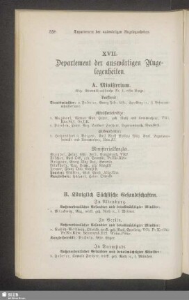 XVII. Departement der auswärtigen Angelegenheiten