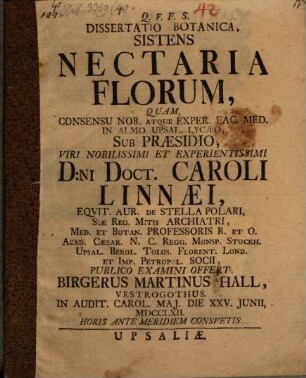 Diss. botan. sistens nectaria florum