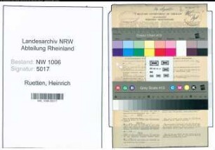 Entnazifizierung Heinrich Ruetten , geb. 01.04.1915 (Kaufm.Angestellter)