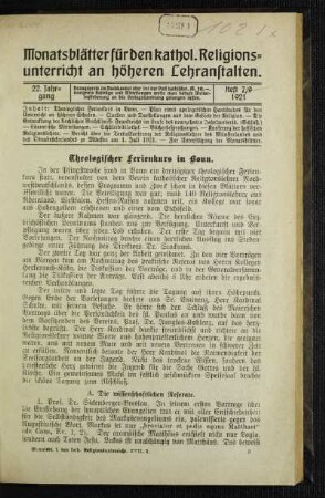 Theologischer Ferienkurs in Bonn