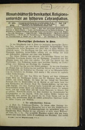 Theologischer Ferienkurs in Bonn