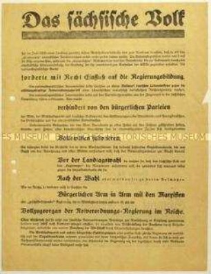 Aufruf der NSDAP zum Volksentscheid zur Auflösung des sächsischen Landtags 1932