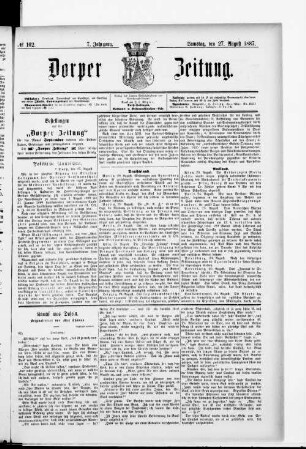 Dorper Zeitung. 1882-1887