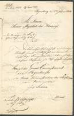 Brief von Maximilian von Lodron von Regenkreis / Generalcommissariat an Regensburgische Botanische Gesellschaft