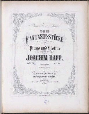 Zwei Fantasie-Stücke : für Piano u. Violine ; op. 58, 2. 13 S. - Pl.Nr. 2639