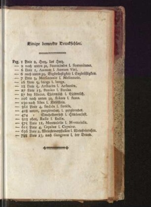 Einige bemerkte Druckfehler