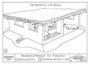 Wasserbüffelstall für Pakistan Aufbauschritt (12. Gesamtübersicht siehe Zeichn. Nr 922321)