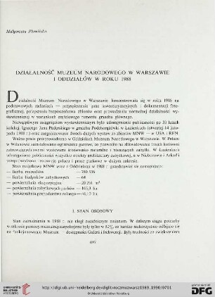 33/34: Działalność Muzeum Narodowego i Oddziałów w roku 1988