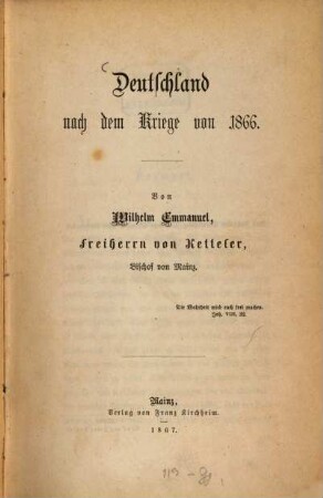 Deutschland nach dem Kriege von 1866