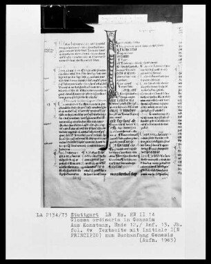 Liber Genesis cum Glossa ordinaria — Initiale I(n principio), Folio 4verso