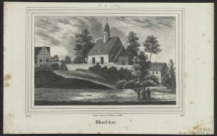 Ansicht von Oberschaar bei Halsbrücke, Lithographie, 1838 : Oberschar / Steindr. v. Renner & Ketzschau. - [Dresden] : [Hermann Schmidt] ; Dresden : Renner u. Ketzschau , [1838]. - 1 Kunstbl. : Lithogr. ; 19 x 12 cm +++ Auch enth. in Sachsens Kirchen-Galerie; Bd. 2, II,48