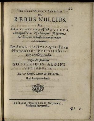 De Rebus Nullius