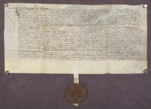 Gültbrief des Jörg von Küsselbronn [Kieselbronn] zu Pforzheim gegen das St. Michaelstift und die St. Martinspfarrkirche daselbst