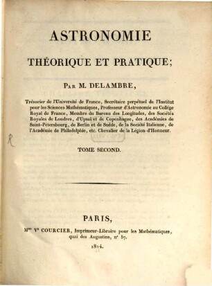 Astronomie théoretique et pratique, 2