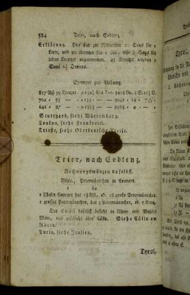 Trier, nach Coblenz. - Zante und Cefalonia.