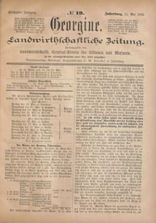 Fünfzigster Jahrgang. No. 19. Insterburg, 11. Mai 1882.