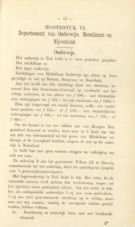 Hoofdstuk VI. Departement van Onderwijs, Eeredienst en Nijverheid