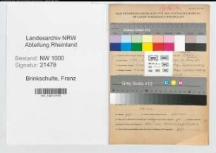 Entnazifizierung Franz Brinkschulte, geb. 26.10.1897 (Landarbeiter)