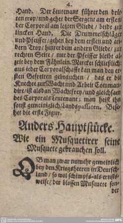 Anders Hauptstücke. Wie ein Musquetirer seine Musquete gebrauchen soll.