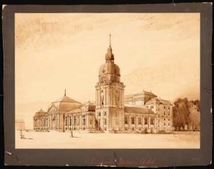 Großherzogliches Museum, Darmstadt Ausführungsprojekt ab 1896: Perspektivische Ansicht