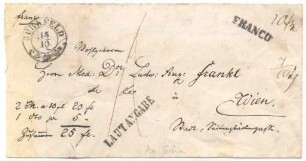 Korrespondenz von Anastasius Grün an Ludwig August Frankl