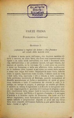 Fisiologia del dolore : Di Paolo Mantegazza