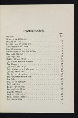 V-VII Inhaltsverzeichnis