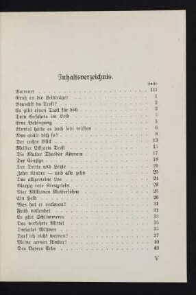 V-VII Inhaltsverzeichnis