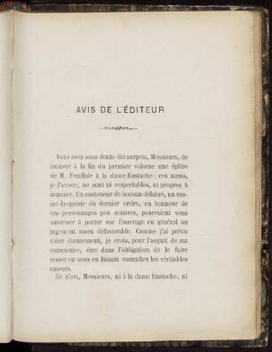 Avis de L´Èditeur.