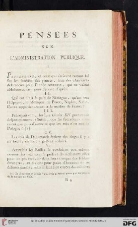 Pensées sur l'administration publique