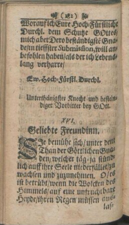 XVI. Geliebte Freundinn.
