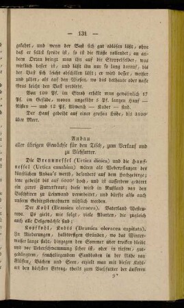 Anbau aller übrigen Gewächse für den Tisch, zum Verkauf und zu Viehfutter